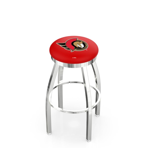 25" Chrome Ottawa Senators Swivel Bar Stool, Accent Ring