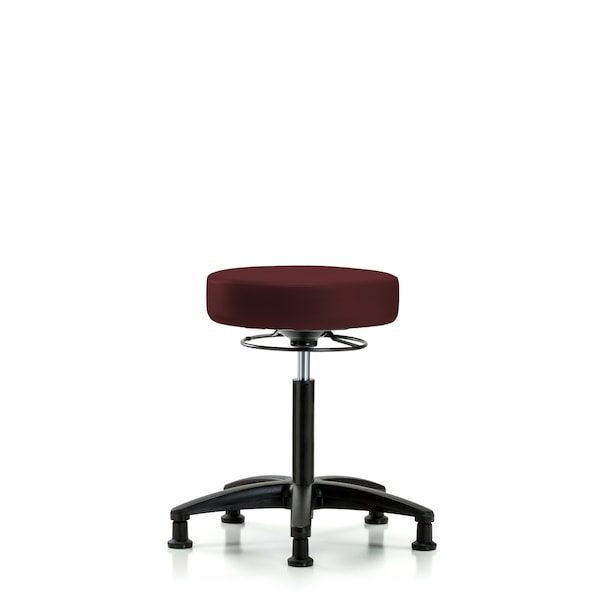 Bench Stool, Med, Vinyl, Glides, Burg