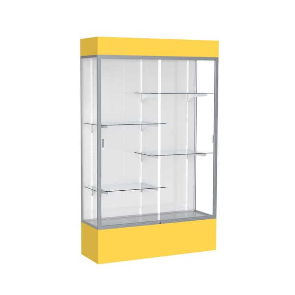 Lighted Floor Display Case 48x80x16, White