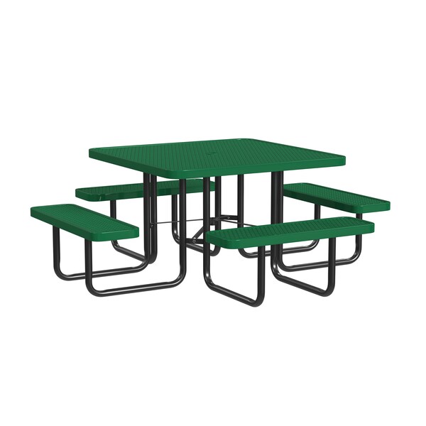 Square Portable Picnic Table, Green, 46 in L