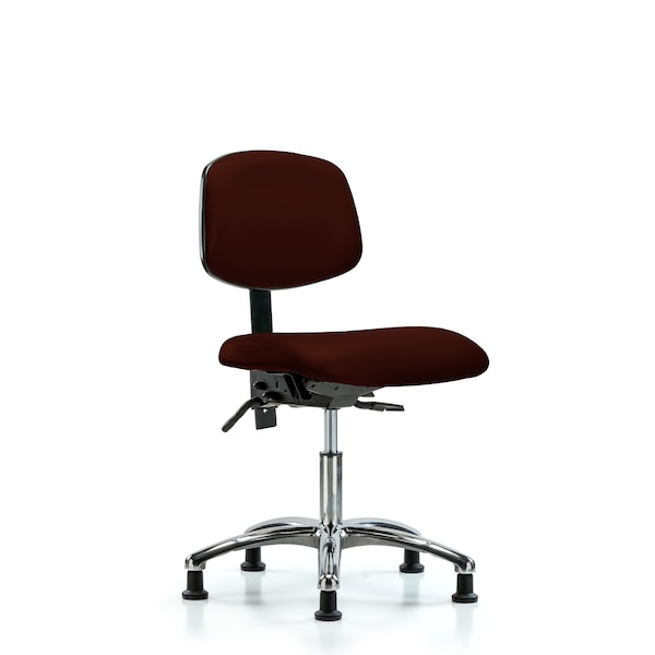 Desk Chair Desk Chair, Vinyl, Chrome Glides, Burg, No Arms, 18" to 23" Height, Vinyl, Burgundy