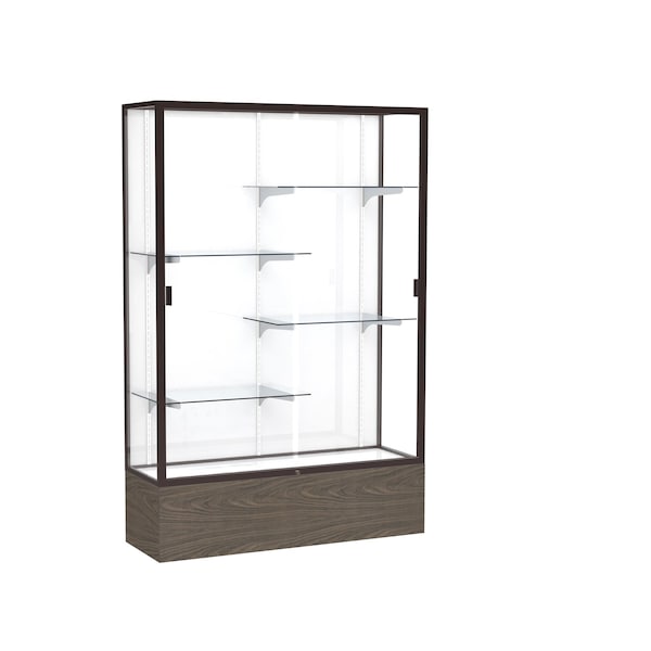 Floor Display Case 48x72x16, White, Dark Bronze