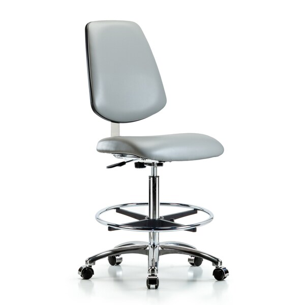 Clean Room Chair 26" to 35-1/2" Height, Vinyl, Dove