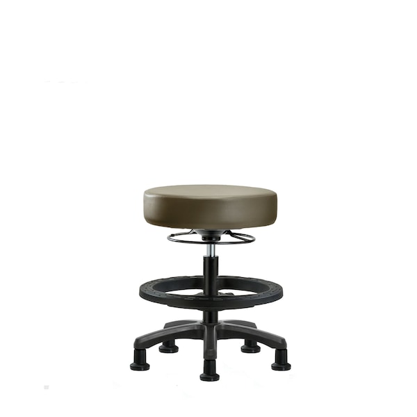 Vinyl Mini-Stool, Med Bench, BF, Glides, Taupe
