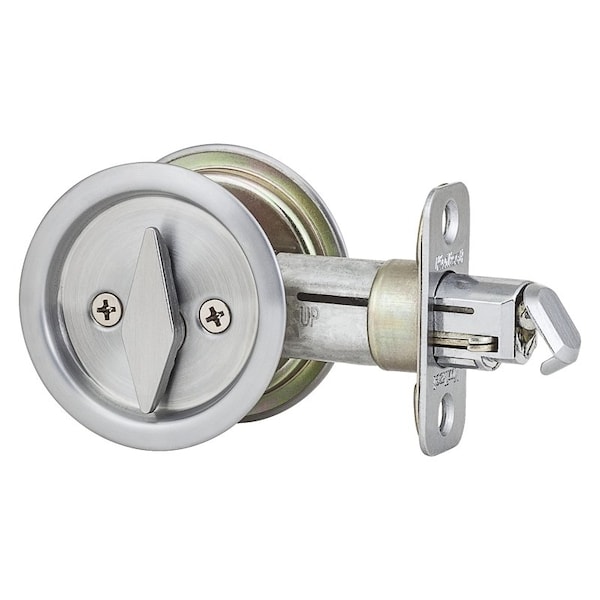 Pocket Door Lock, Satin Chrome, 238 in Backset