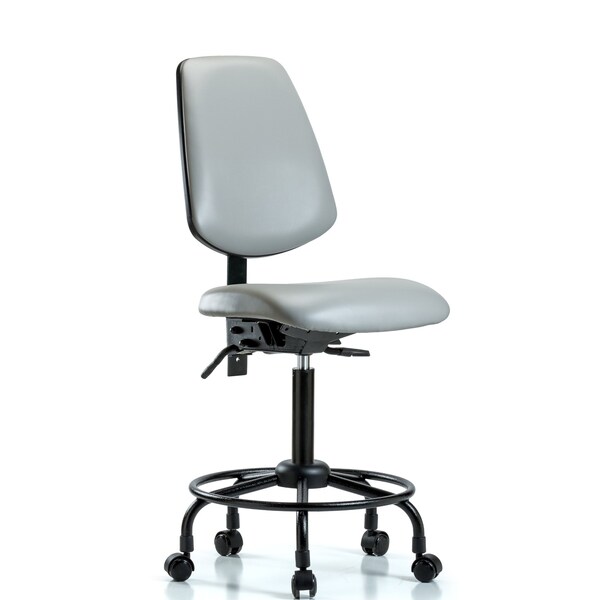 Medium Bench Chair No Arms, 23" to 31" Height, Vinyl, Dove