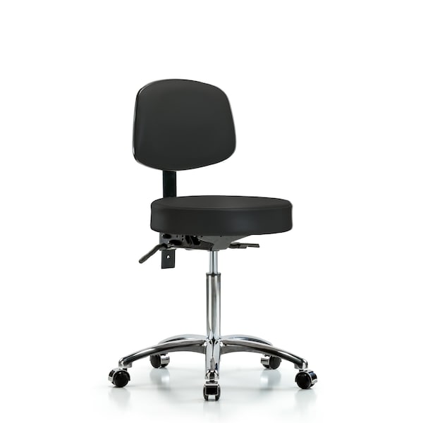 Ben Stool, Med, Vinyl, Bk, Cast, BLK