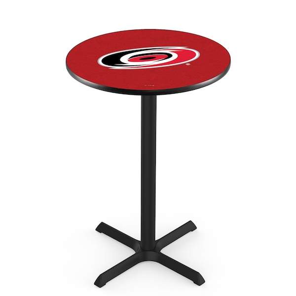 42" Blk Wrinkle Carolina Hurricanes Pub Table, 36" dia. Top