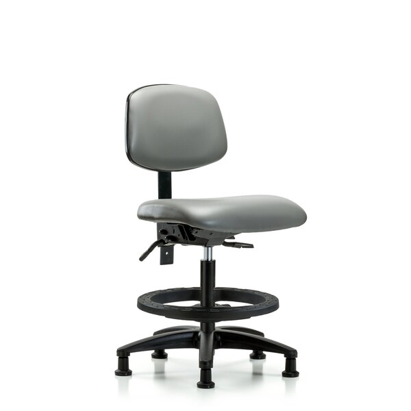 Vinyl Chair, Med Bench, Foot Ring, Glides, Sterling