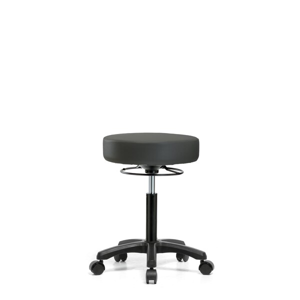 Med Bench Mini-Stool, Vinyl, Casters, Gry