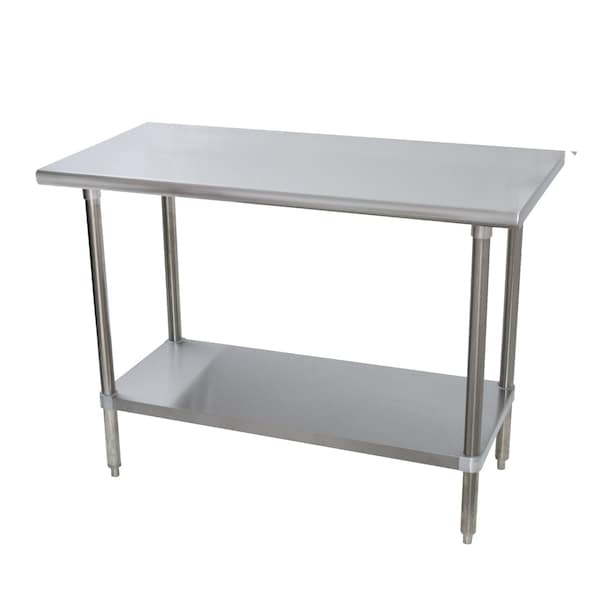 Special Value Work Table 48 in.W x 36 in.D 16 gauge 430 stainless steel top
