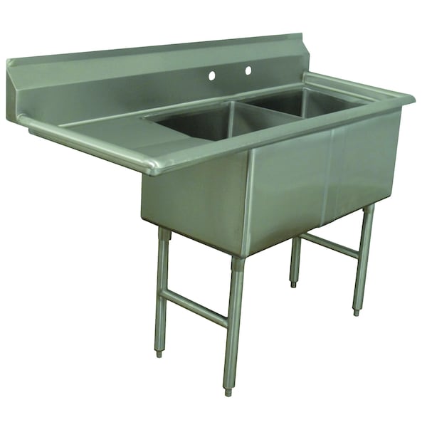 Fabricated Sink 2-compartment 24 in. left drainboard