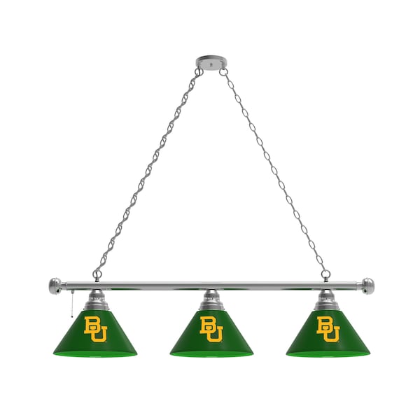 Baylor 3 Shade Billiard Light, Chrome Fixture