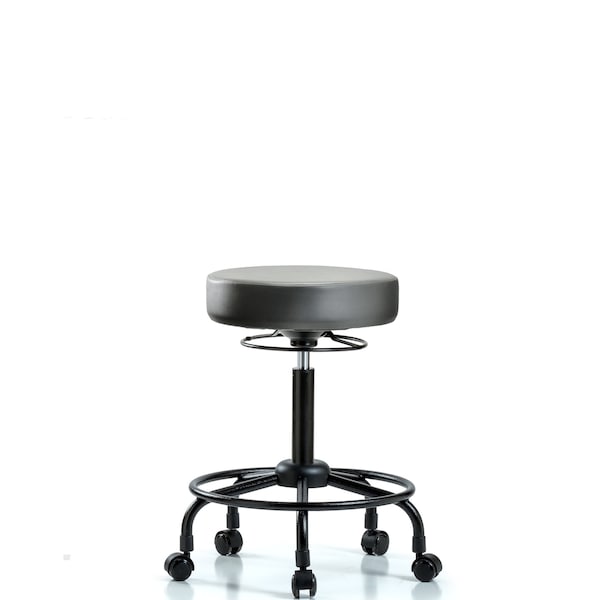 Vinyl Stool, Med Bench, Round Tube Base, Casters, Sterling