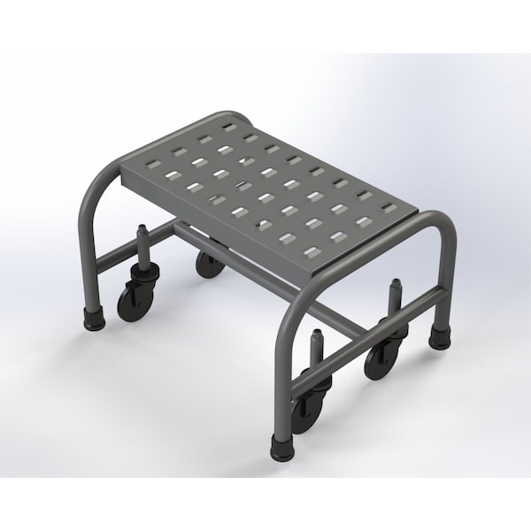 Industrial Step Stool, 1 Step, 16"W Perforated Tread, 450 lbs. Capacity