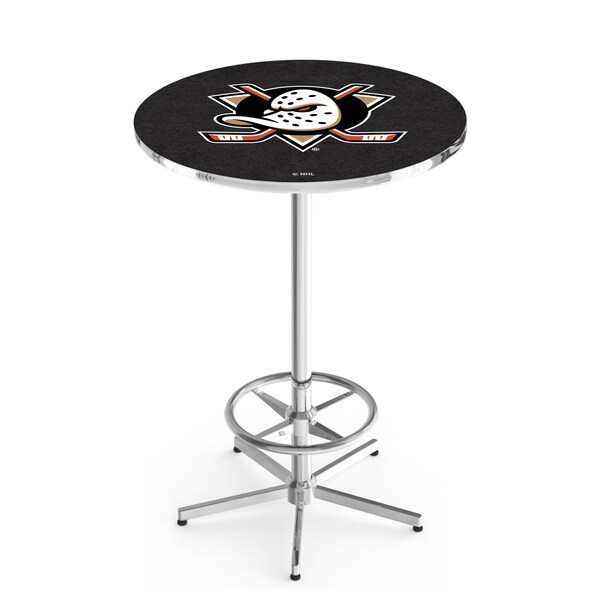 42" Chrome Anaheim Ducks Pub Table, 36" dia. Top