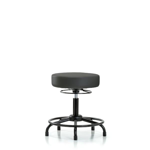 Desk Stool, Vinyl, RT, Glides, Gry