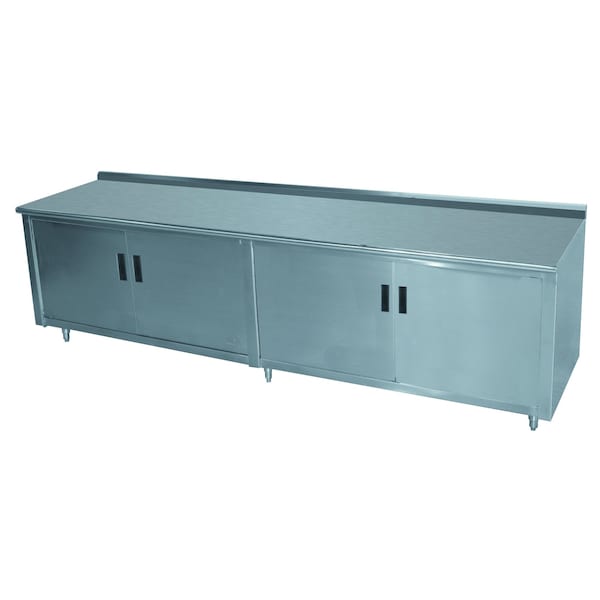 Work Table 96 in.W x 36 in.D cabinet base with hinged doors