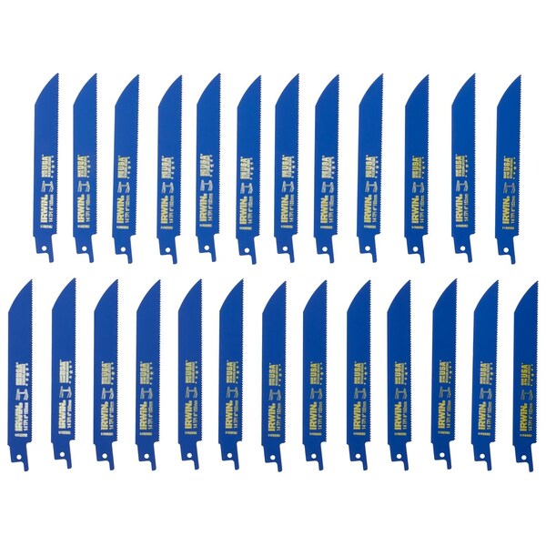 6 in x 14 TPI Reciprocating Saw Blade, IRWIN, 25 PK