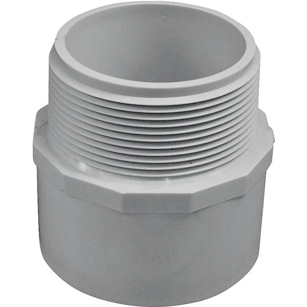 LASCO 436030BC Pipe Adapter, 3 in, Slip x MIP, PVC, SCH 40 Schedule