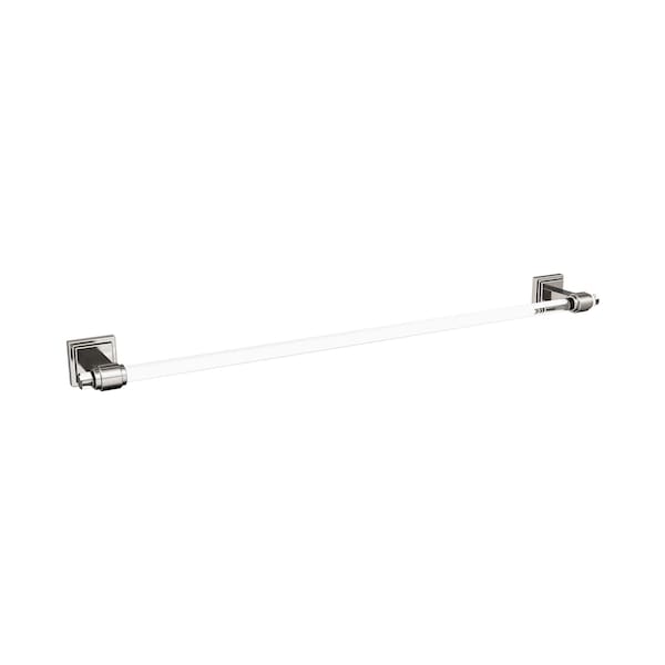 Glacio Clear/Brushed Nickel Contemporary 24 in 610 mm Towel Bar