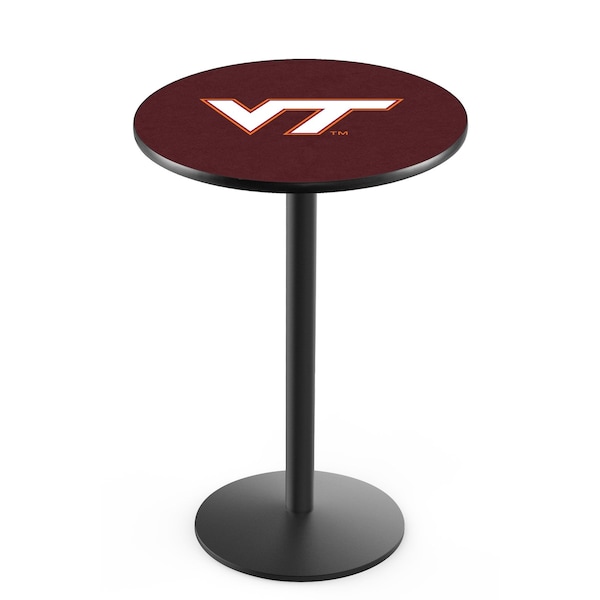36" Blk Wrinkle Virginia Tech Pub Table, 36" dia. Top