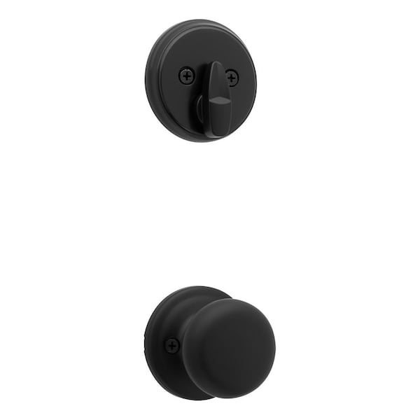 Single Cylinder Interior Hancock Knob Trim Matte Black Finish