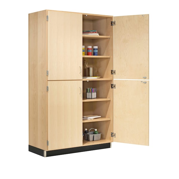 Shelving Storage Cabinet, 84 in H, 48 in W, (2) Fixed, (4) Adjustable Shelves