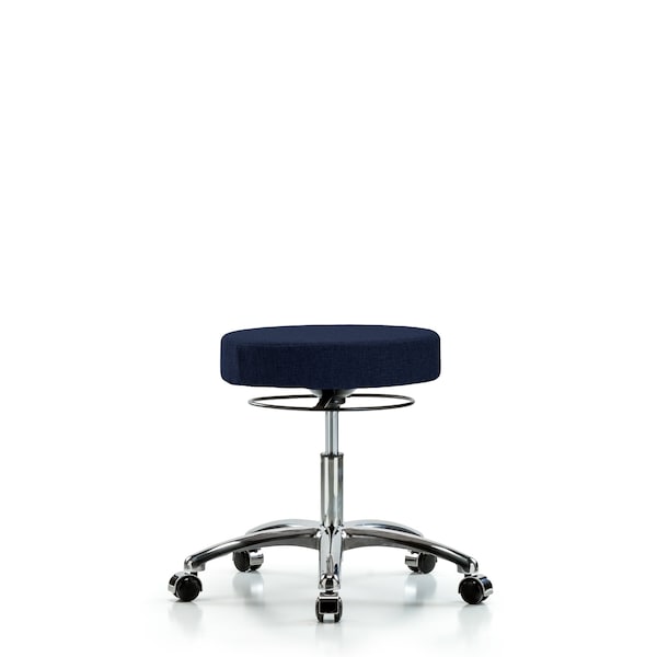 Desk Stool, Chrome, Fabric, Casters, Nav