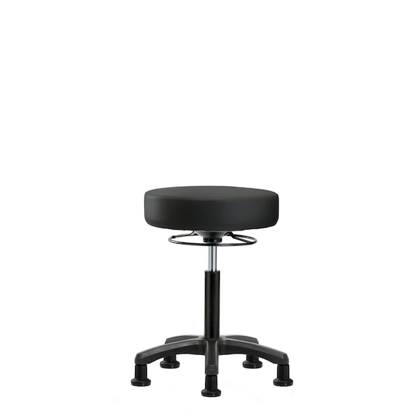 Med Bench Mini-Stool, Vinyl, Glides, Blk