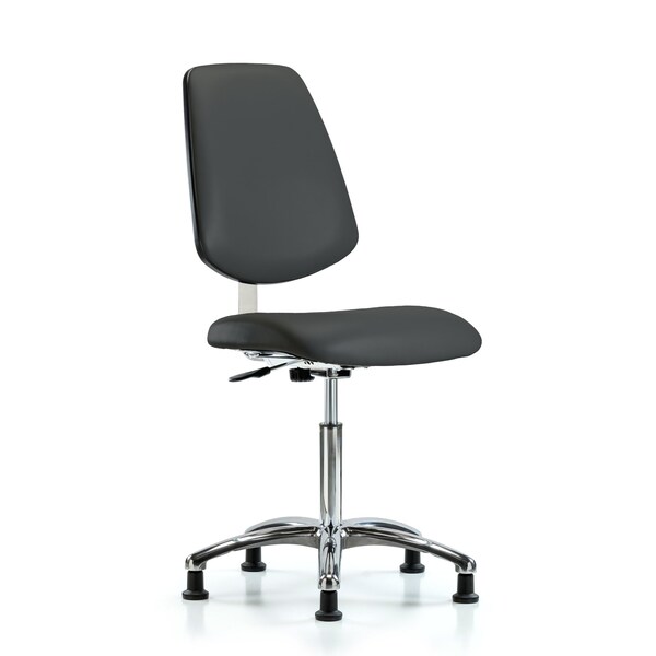 Clean Room Chair 22" to 29" Height, Vinyl, Charcoal