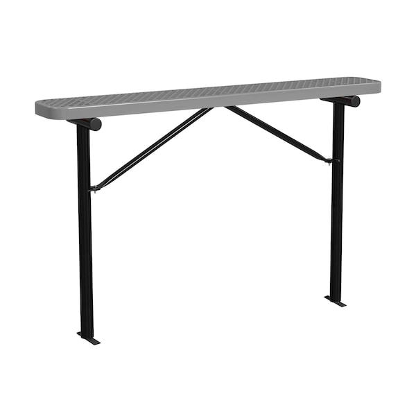 Bench w/o Back, Ingroud Mount, 6ft., Gray