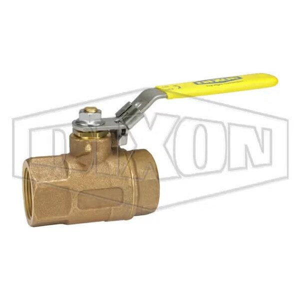 Ball Valve, 1-1/4 in Nominal, FNPT End Style, Brass Body, Standard Port, RPTFE Softgoods, Domestic