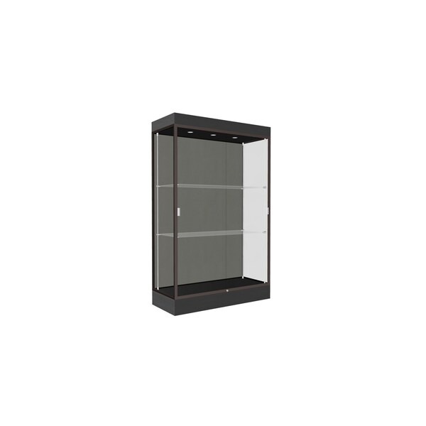 Lighted Floor Display Case 48x76x20, 6" Base, Bronze