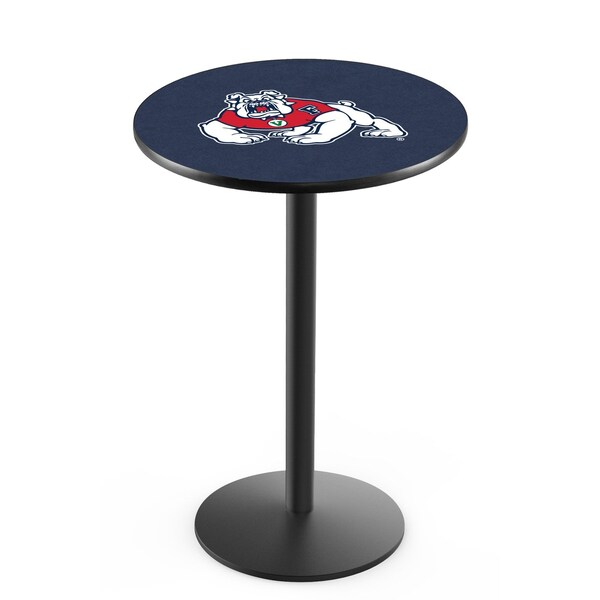 42" Blk Wrinkle Fresno State Pub Table, 36" dia. Top