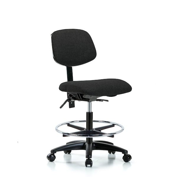 Chair, Fab, Med Bench, Tilt CF Casters, Blk, No Arms, 22" to 29" Height, Black