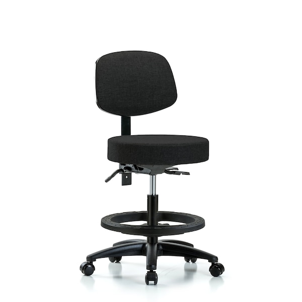 Bech Stool, Med, Fab, Bk, Tilt, BF, Cast, Blk