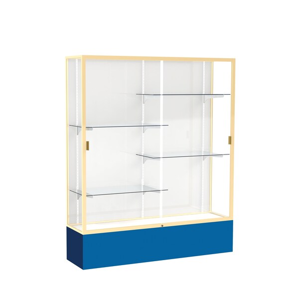 Spirit Floor Display Case 60x72x16, White, Champange