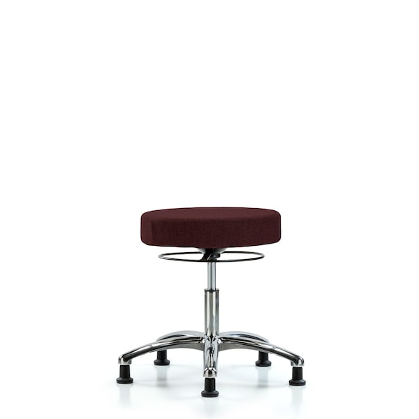 Desk Stool, Chrome, Fabric, Glides, Bur