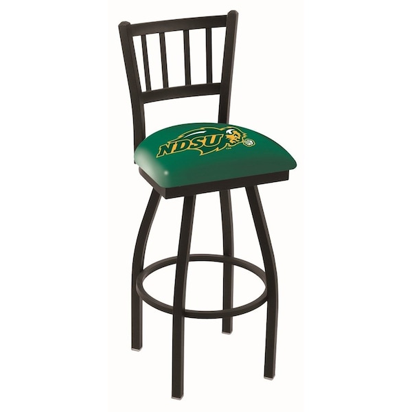 25" Blk Wrinkle North Dakota State Swivel Bar Stool, Jailhouse Back