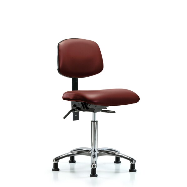 Vinyl Chair Chrome, Med Bench, Tilt, Glides, Borscht
