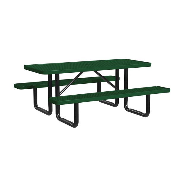 Portable Picnic Table, Black/Green, 6 ft L