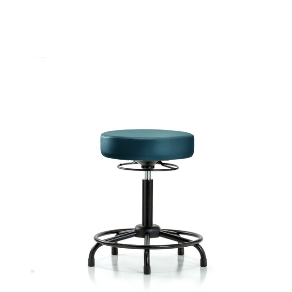 Vinyl Stool, Med Bench, Round Tube Base, Glides, Royal