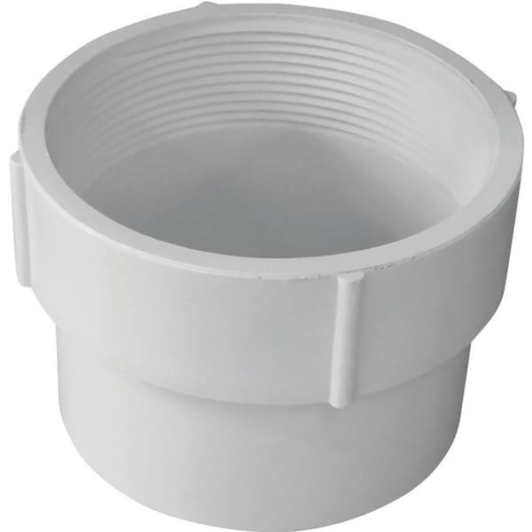CANPLAS Pipe Adapter, 6 in, FNPT x Hub, PVC, White