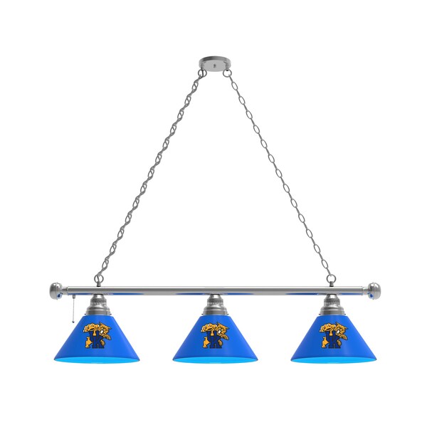 Kentucky "Wildcat" 3 Shade Billiard Light, Chrome Fixture