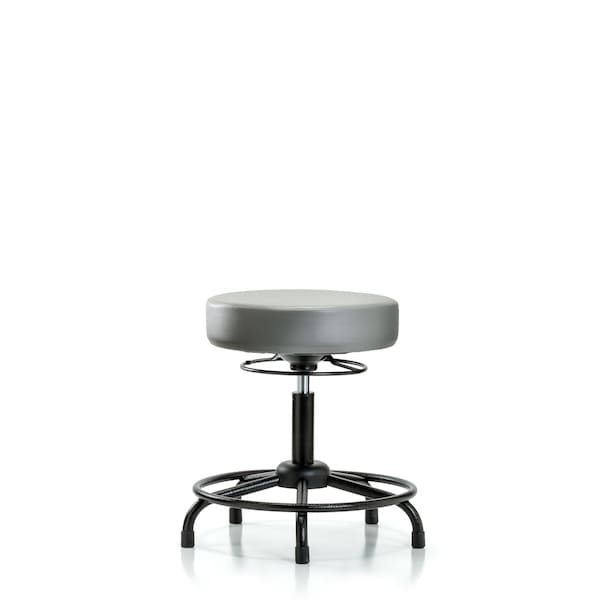 Vinyl Stool, Desk, Round Tube Base, Glides, Sterling