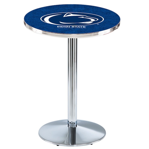 42" Chrome Penn State Pub Table, 36" dia. Top