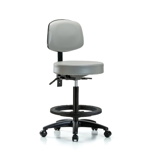 Bench Stool, Hi, Vinl, Bk, Tilt, BF, Cast, Dov