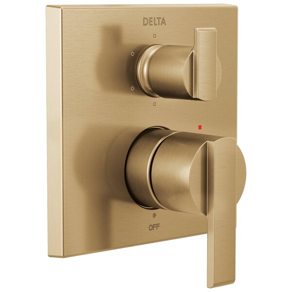Ara Angular Modern Monitor 14 Series Valve Trim with 6-Setting Integrated Diverter
