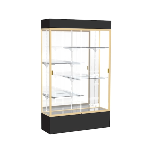 Lighted Floor Display Case 48x80x16, Mirror